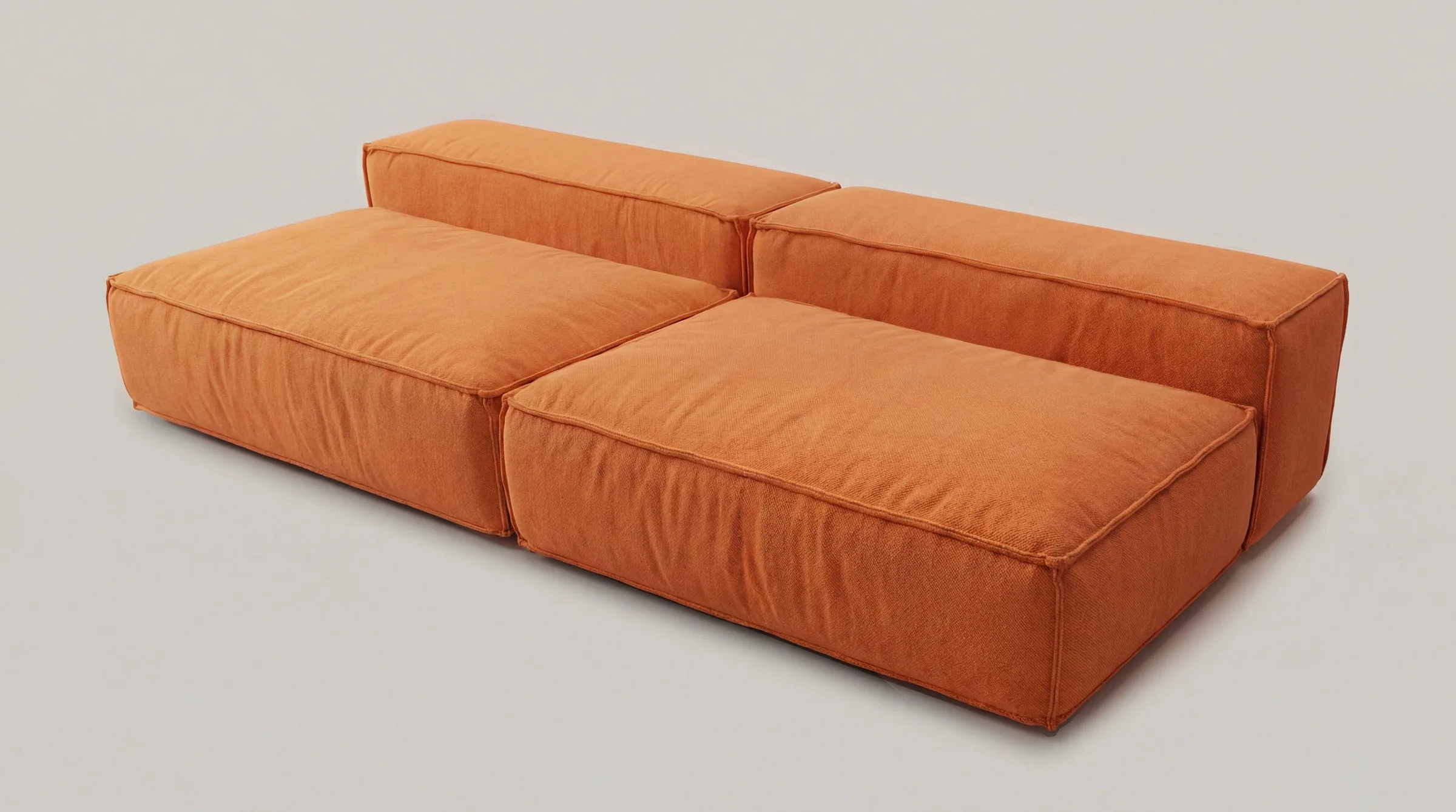 Cloud Form Linear in terracotta, full view