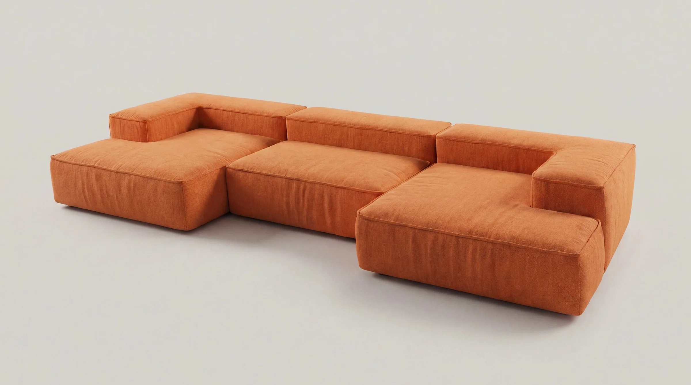Cloud Form U-Shape in terracotta, full view